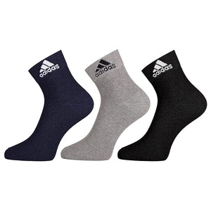 Adidas Unisex Ankle Length Cotton Socks Multicolored Pack of 3